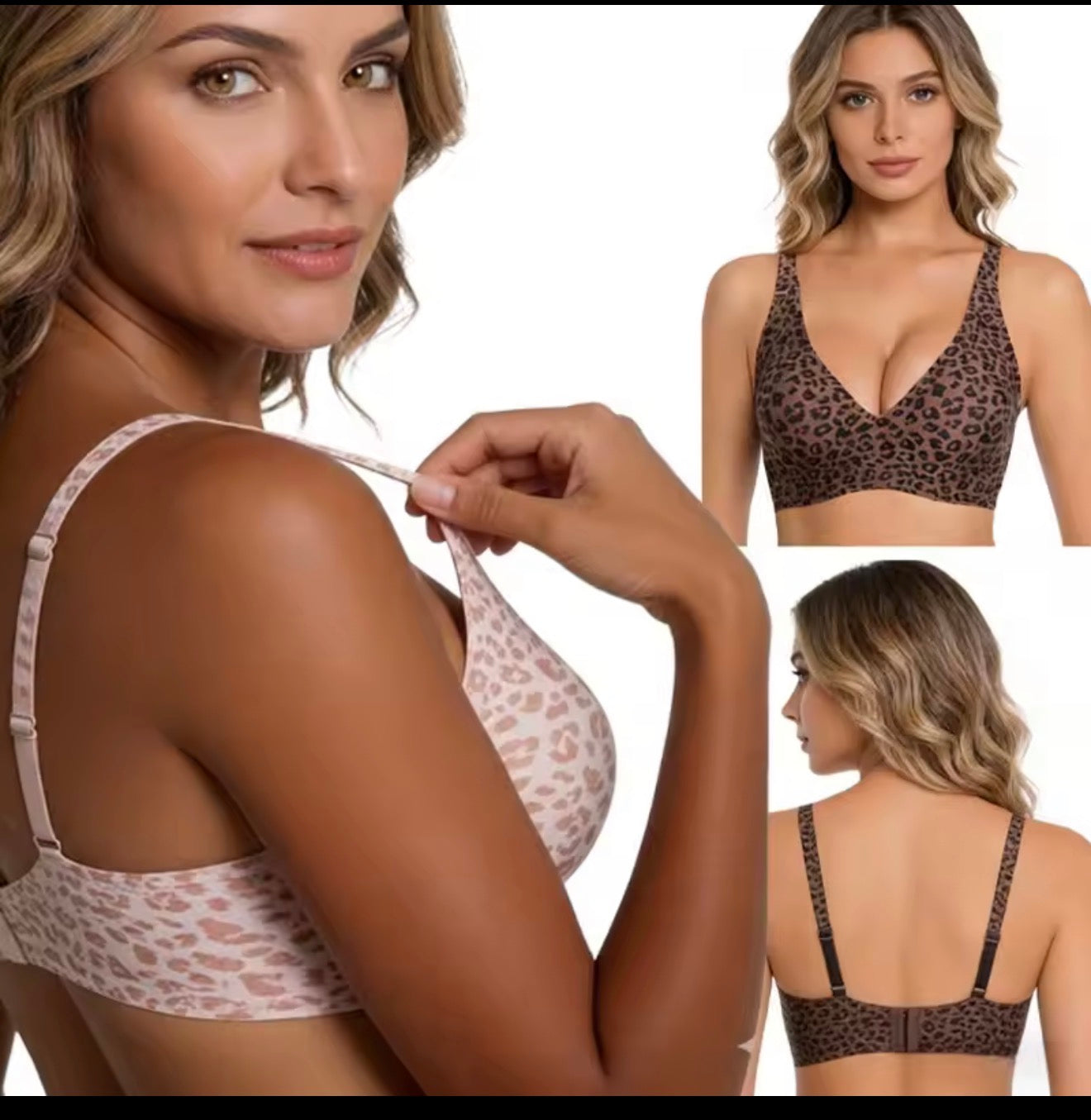Jelly Wireless Womens Comfortable Wireless Bras Push Up Bralettes Seamless Tshirts Bras Deep V Everyday Bras